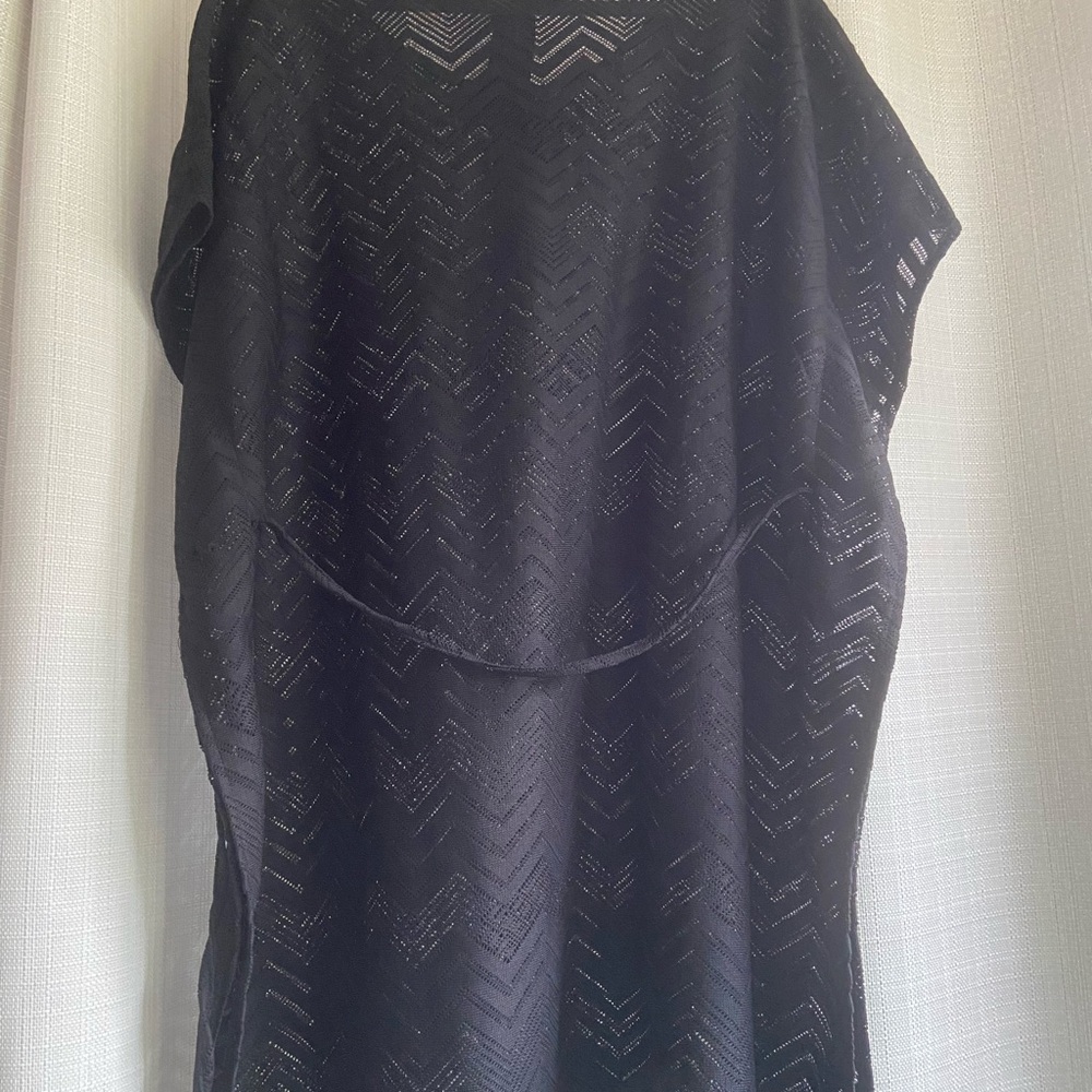 Mario Serrani Black Patterned Cover-Up